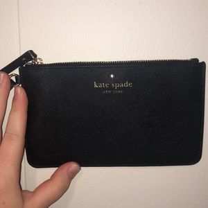 Kate Spade Wristlet (Black w Gold Hardware)